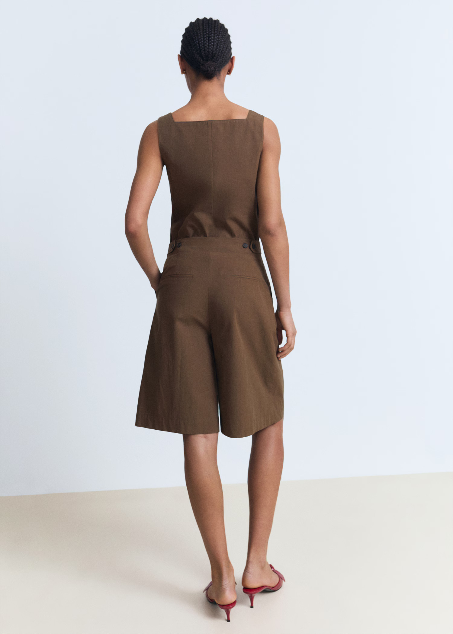 Cotton suit bermuda shorts - Women | MANGO United Kingdom | MANGO (UK)