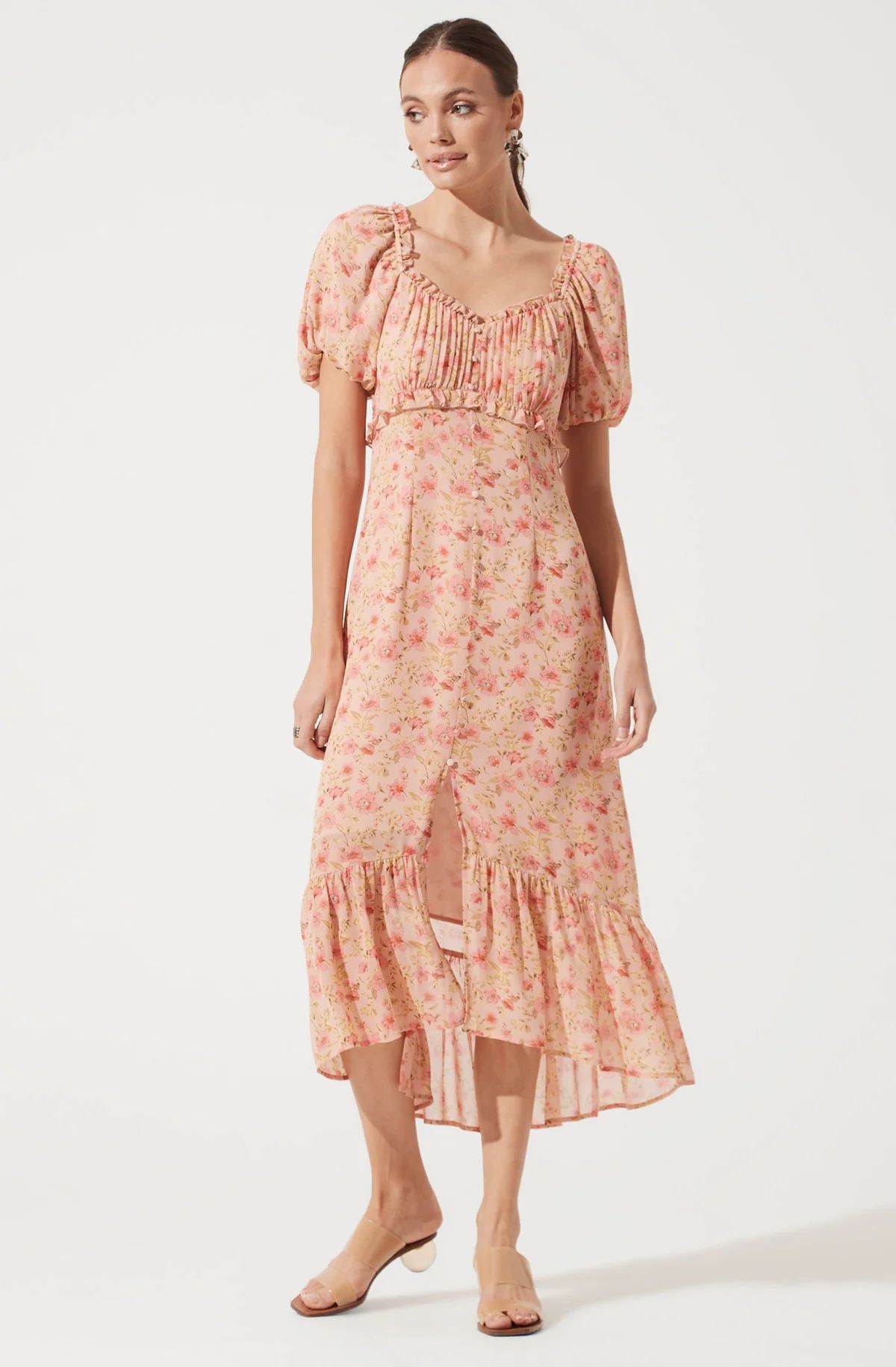Balloon Sleeve Sweetheart Floral Maxi | ASTR The Label (US)