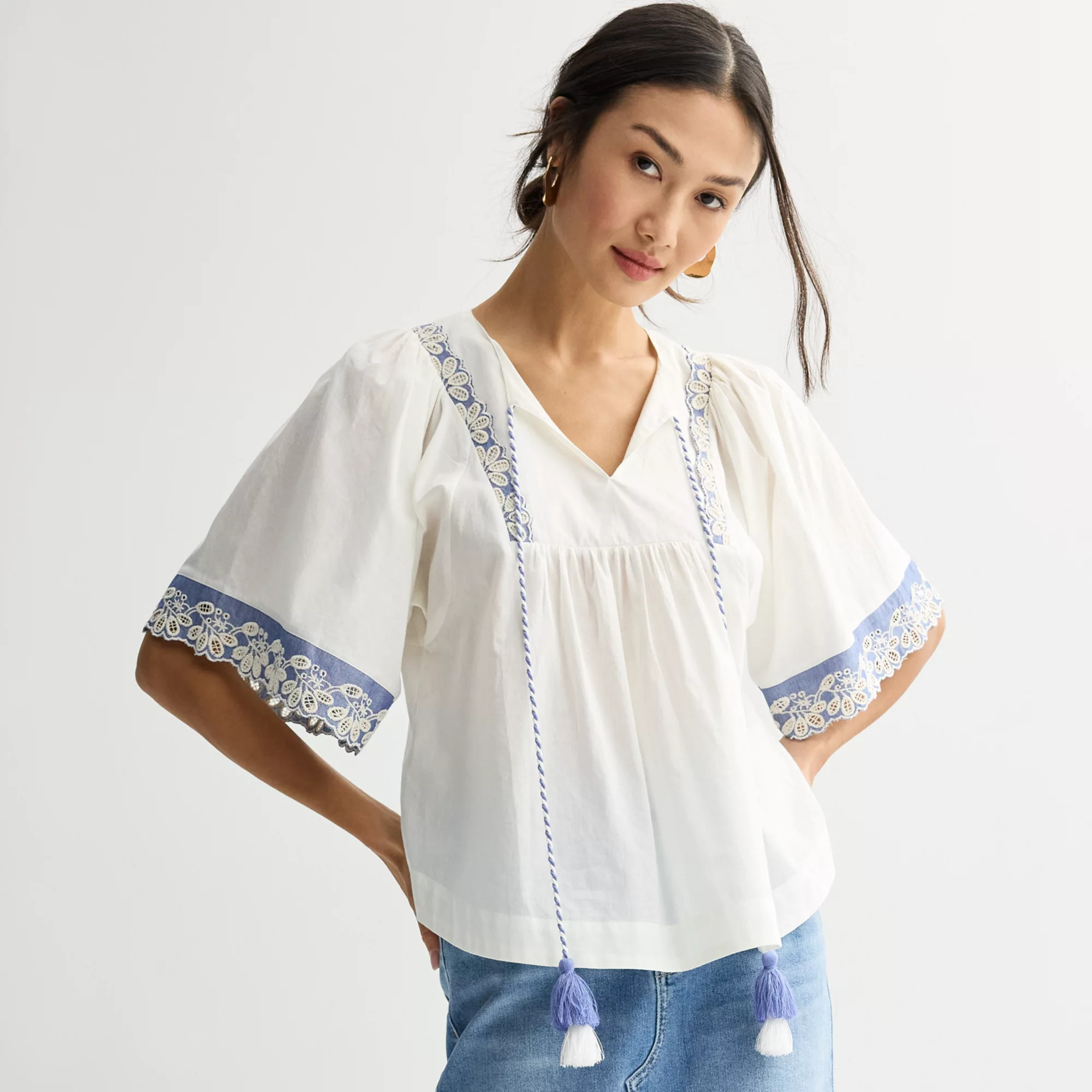 Women's Farmers Market Tie Front Blouse | Kohl's
