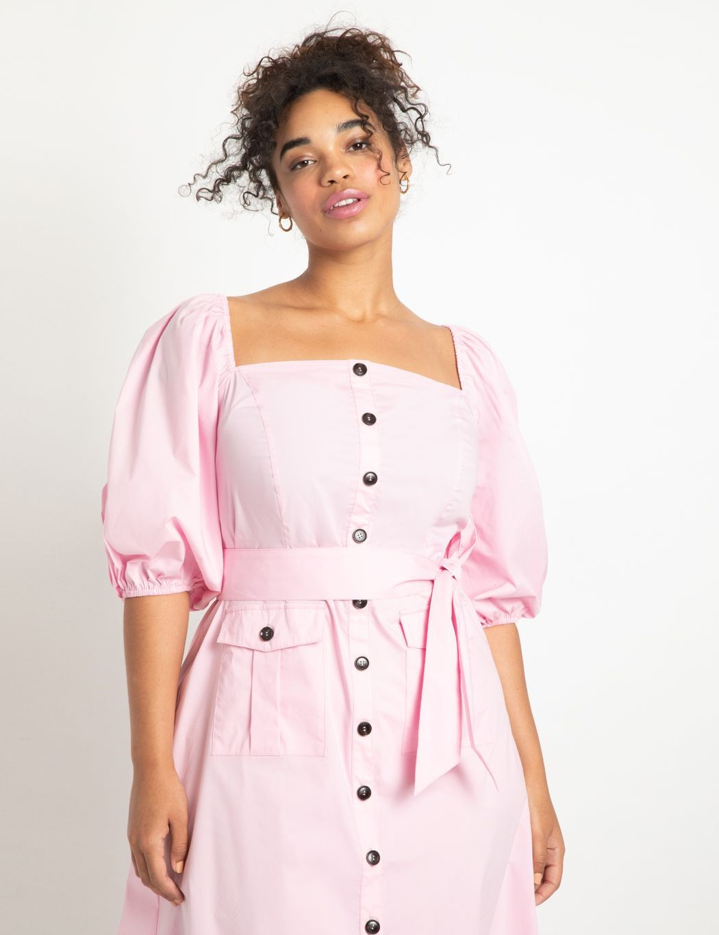 Puff Sleeve Dress with Pocket Detail | Eloquii