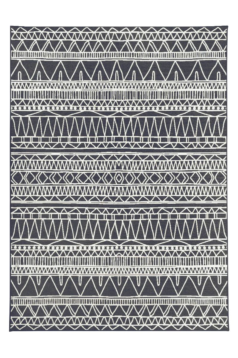 Chelsea Tribal Aztec Dark Grey Washable Rug | My Magic Carpet
