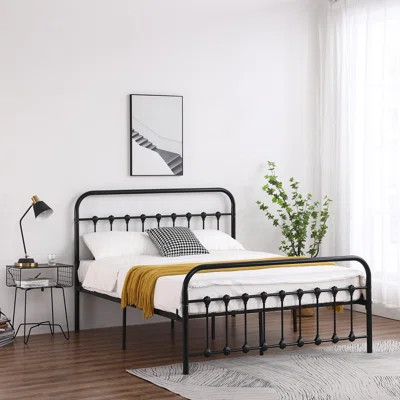 Queen Black Metal Bed | Wayfair North America