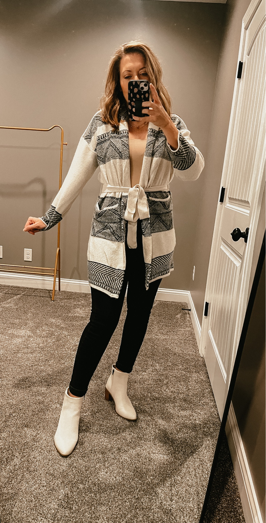 Scored this cute cardigan on clearance at TJ Max! I didn’t see it online, but I’m linking similar looks. Paired with a tan bodysuit, black jeans and cream boots ❤️ tts

#LTKworkwear #LTKstyletip #LTKSeasonal