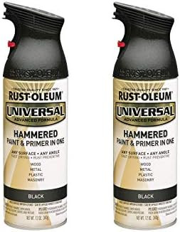 Rust-Oleum 245217A2 Surface Universal Hammered Spray Paint, 12 Ounce (Pack of 2), Black, 24 Ounce | Amazon (US)