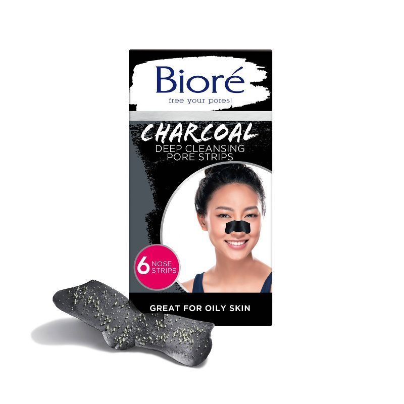 Biore Charcoal Deep Cleansing Blackhead Remover Pore Strips, Nose Strips For Deep Pore Cleansing ... | Target