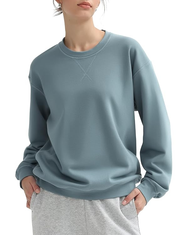 PUMIEY Women's Oversized Sweatshirt Crewneck Long Sleeve Loose Pullover Tops Fall Fashion Airy Co... | Amazon (US)