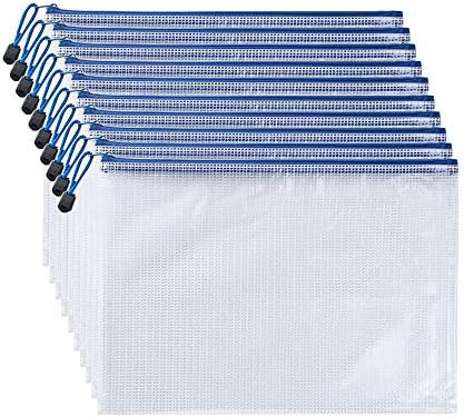 AUSTARK 10Pcs Zipper File Bags, Zipper Pouch, PVC Document Bag Zipper Folders Document Pouch Rece... | Amazon (US)