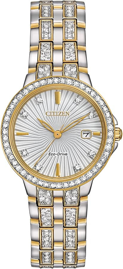Citizen Ladies' Silhouette Crystal Eco-Drive Watch, 3-Hand Date, Stainless Steel | Amazon (US)