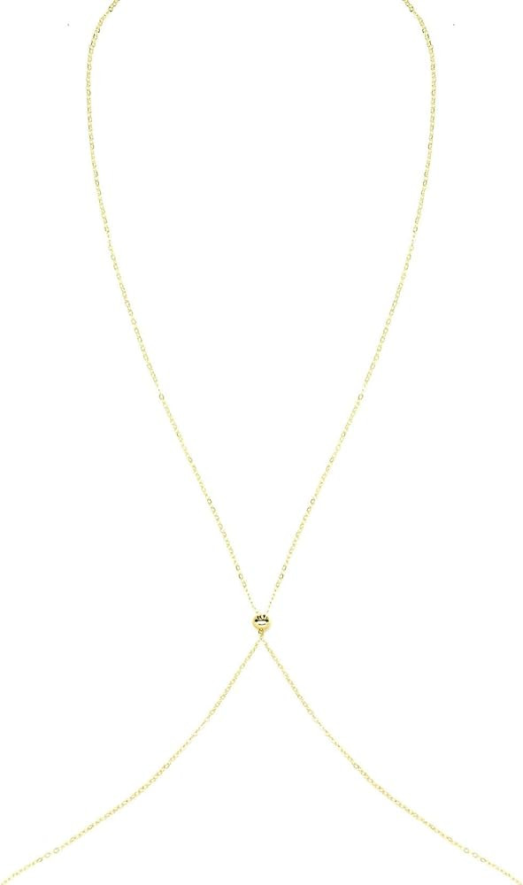 VIPHYEE Sexy 14K Gold Body Chain - Adjustable Personalized Beads Body Jewelry Chains, Perfect Sum... | Amazon (US)