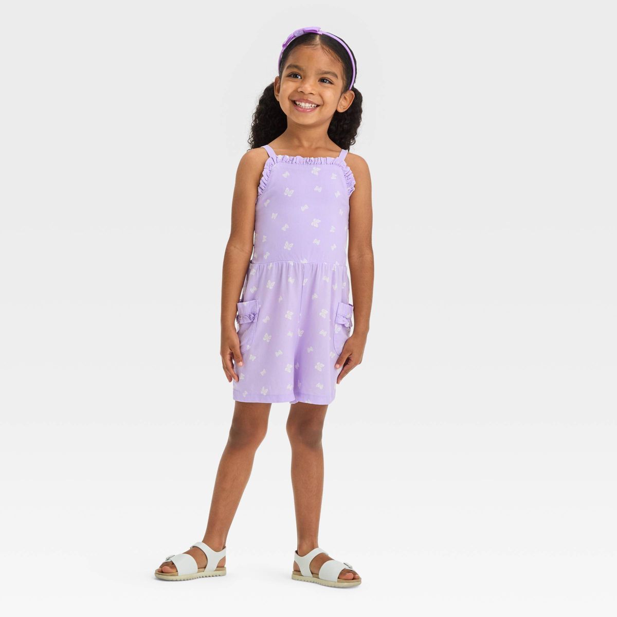 Toddler Girls' Butterfly Romper - Cat & Jack™ Lavender | Target