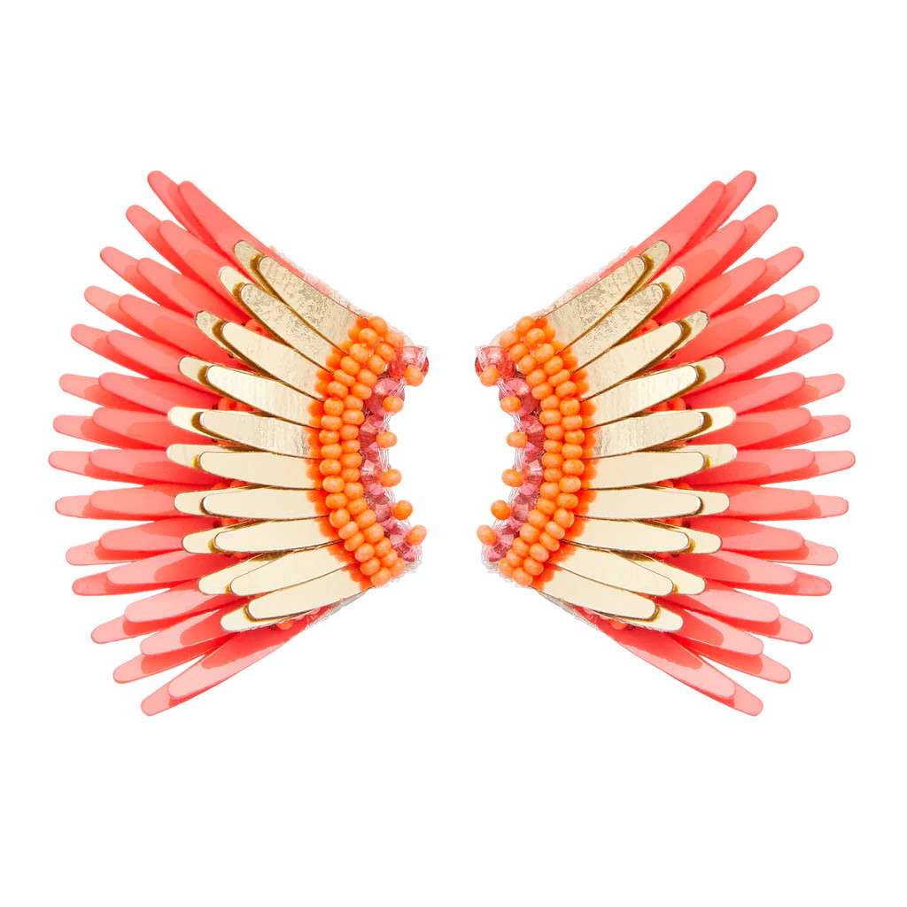 Mini Madeline Earrings Gold Neon Orange | Mignonne Gavigan