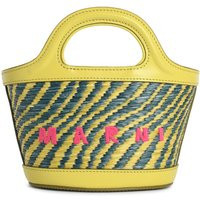 Marni Micro 'Tropicalia' Bag In Green Lear And Raffia Effect Fabric | Balardi (US & Canada)