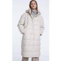 Stradivarius Faux Leather Puffer Coat Ecru Xs | Stradivarius (UK)