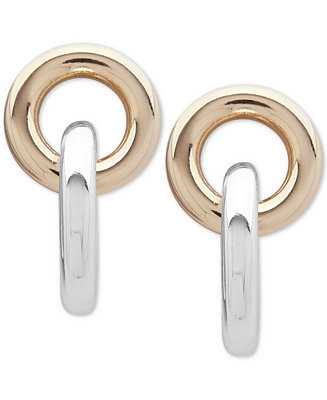 Two-Tone Circle & Bar Drop Earrings | Macy's