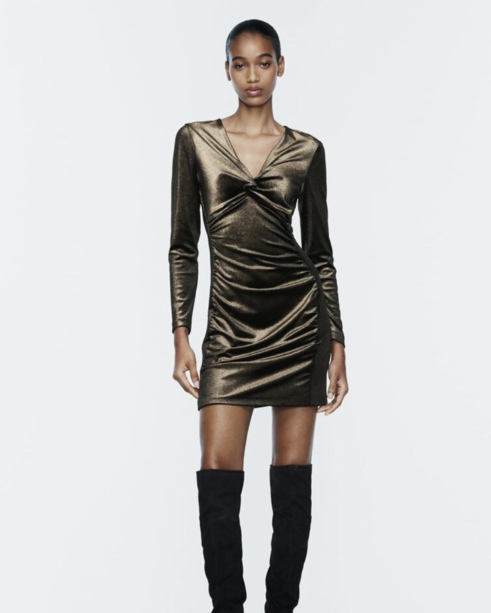 Thrift Finds | Zara Golden Velvet Mini Dress Sz XL | Metallic Dresses

#LTKMidsize