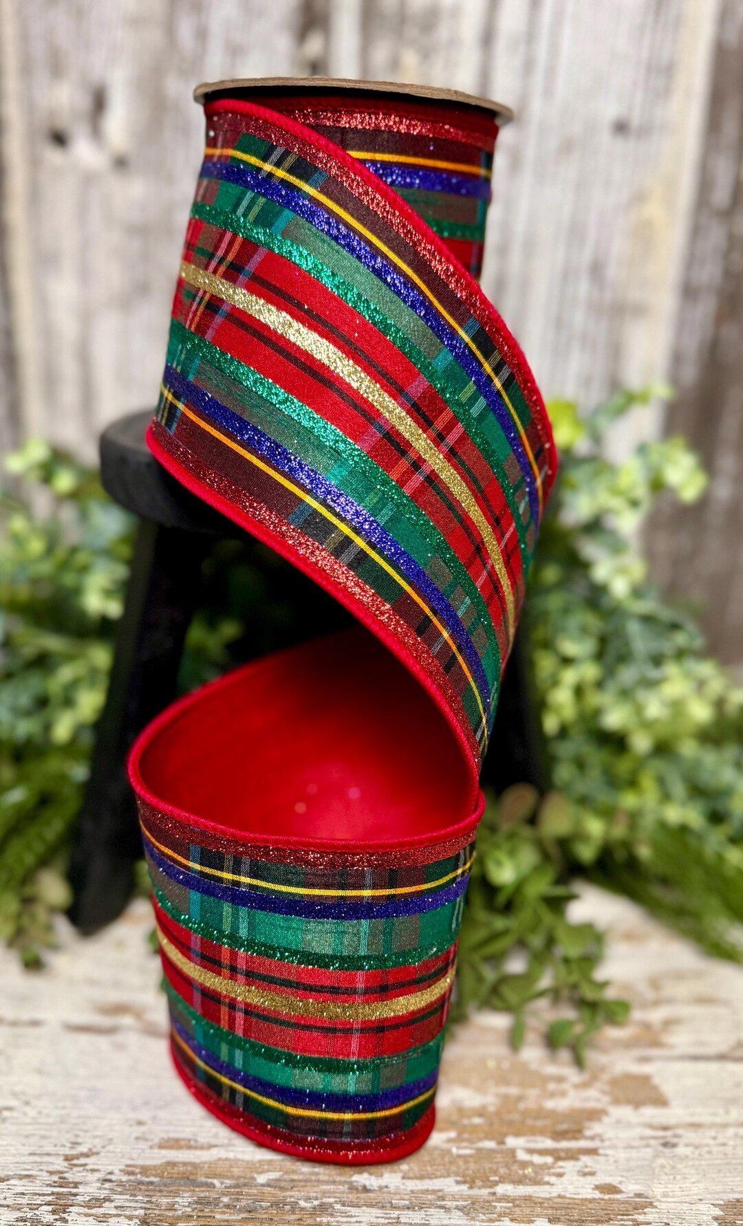 Christmas Ribbon, Ribbon for Wreaths, Designer Ribbon, 4", D Stevens Ribbon, Christmas Tree Ribbo... | Etsy (US)