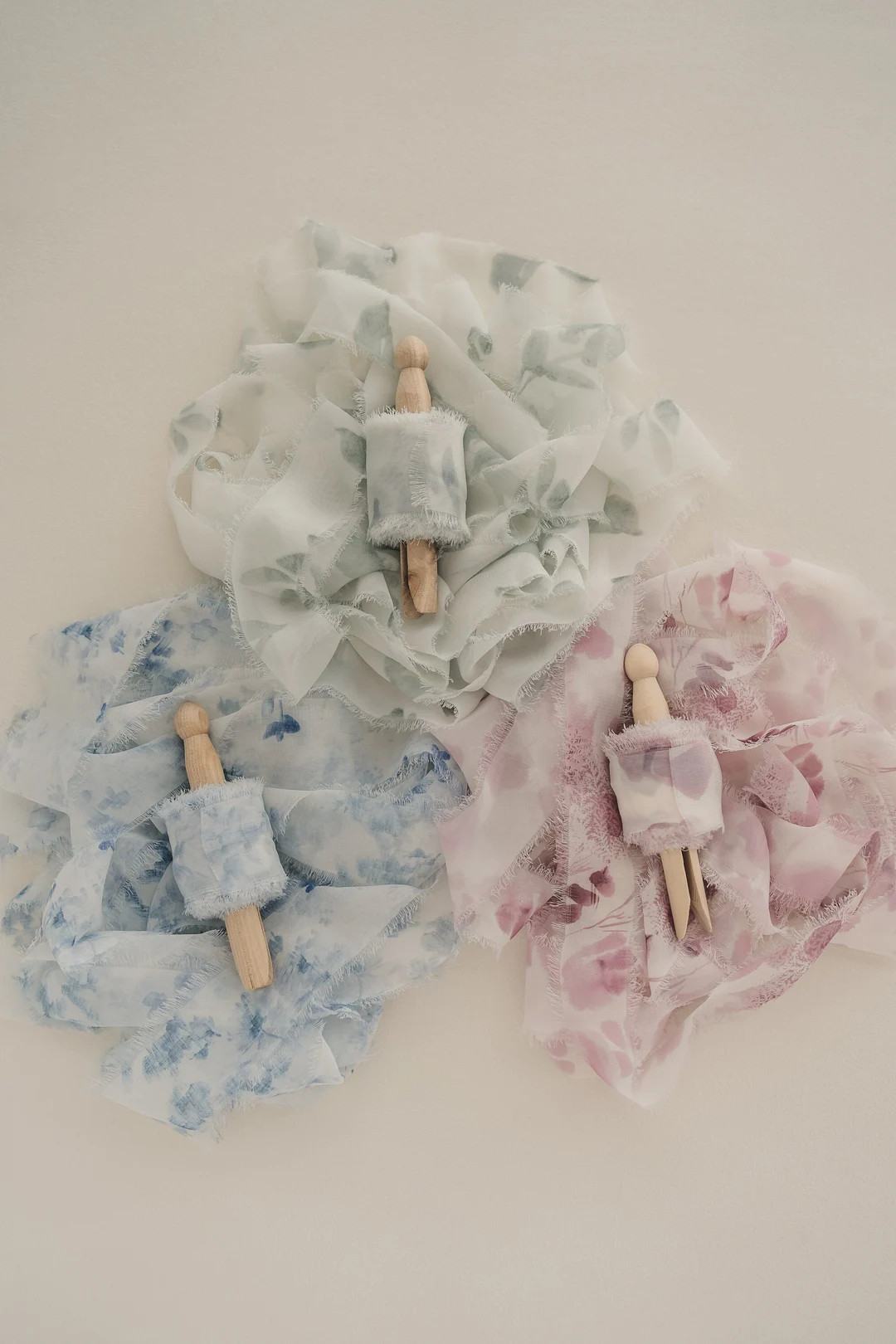 Botanical Print Chiffon Ribbon - 3 Colors - Hand Torn With Frayed Edges for Styling Kit, Bouquet,... | Etsy (US)