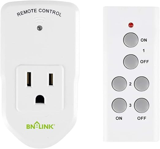 BN-LINK Wireless Remote Control Electrical Outlet Switch for Lights, Fans, Christmas Lights, Smal... | Amazon (US)