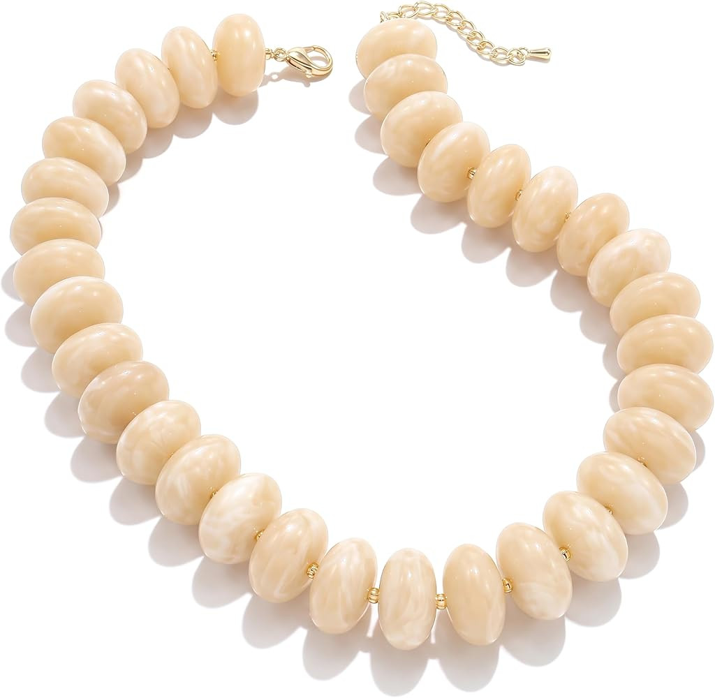 Elegance 11 designs Colorful Chunky Beaded Necklace for Women,Thick Acrylic Disc Bead Choker Stat... | Amazon (US)