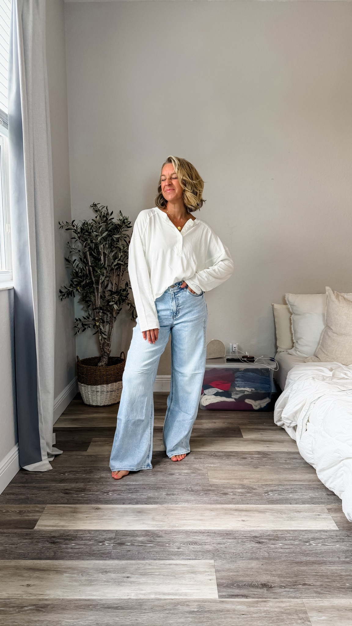 Obsessed. The movement and cozy factor is unmatched. Medium top and 8 regular jeans but I may have been able to squeeze into the 6. I do prefer the relaxed vibe tho.

#LTKootd #LTKPetite #LTKSaleAlert
