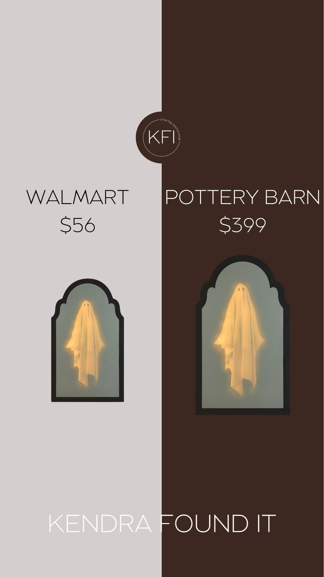 This might be the cutest Halloween dupe I’ve ever found. On the right: the Pottery Barn Ghost Hologram Mirror—a viral spooky-season decor moment priced at $399. On the left? A nearly identical Pottery Barn ghost mirror dupe from Walmart for just $56. Same backlit ghost, same arched black frame, same haunted-but-chic vibe… for a fraction of the price.

Yes, the Pottery Barn version is bigger, but WHO CARES when the Walmart one looks this good? If you're building out your Halloween decor early this year, this is one to grab before it sells out.  

 #LTKSeasonal #LTKHome #LTKSaleAlert