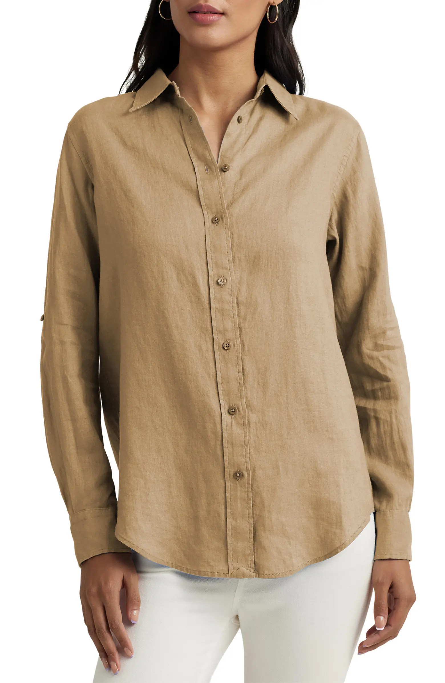 Relaxed Linen Button-Up Shirt | Nordstrom