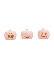 Set Of 3 Led Ceramic Jack-O-Lanterns Decor | TJ Maxx