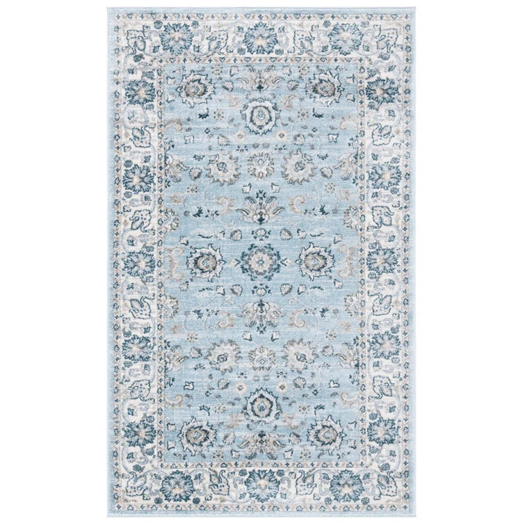 Delmer Oriental Light Blue Area Rug | Wayfair North America