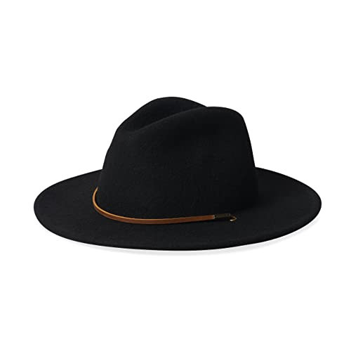 Brixton Men's Field Wide Brim Felt Fedora Hat, black, Medium | Amazon (US)