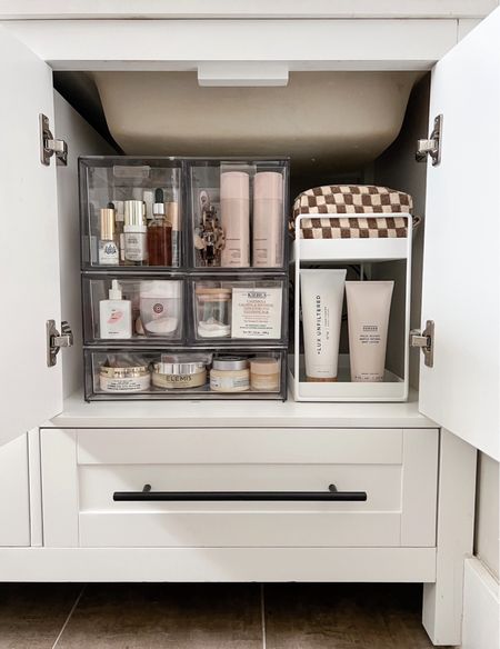
This is my system for bathroom vanity / under the bathroom sink organization and as a self proclaimed messy person - this organization system is PROVEN to keep you organized! 

I used to have to clean out and re-organize this area every few months but these storage drawers help to keep me super organized and I can’t recommend them enough! 

#LTKhome #LTKunder50 #LTKFind