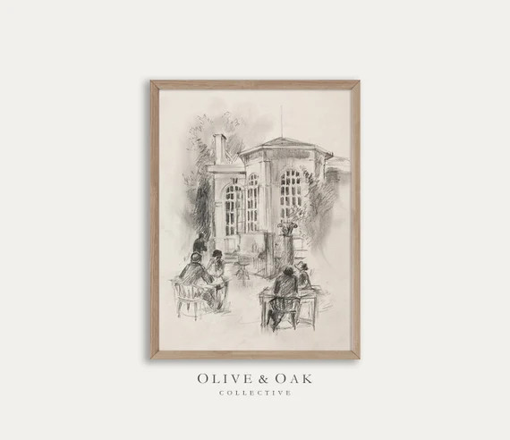 Vintage Paris Cityscape Sketch Art / Antique Neutral Drawing / | Etsy | Etsy (US)