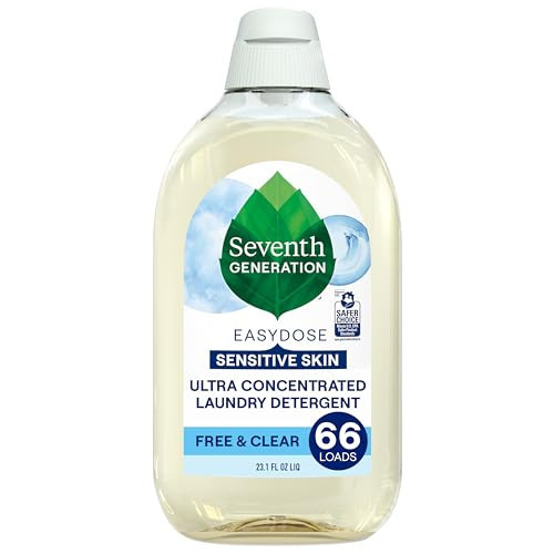 Seventh Generation EasyDose Laundry Detergent, Ultra Concentrated: 66 Loads, Free & Clear Designed for Sensitive Skin, 23.1 Fl Oz | Amazon (US)