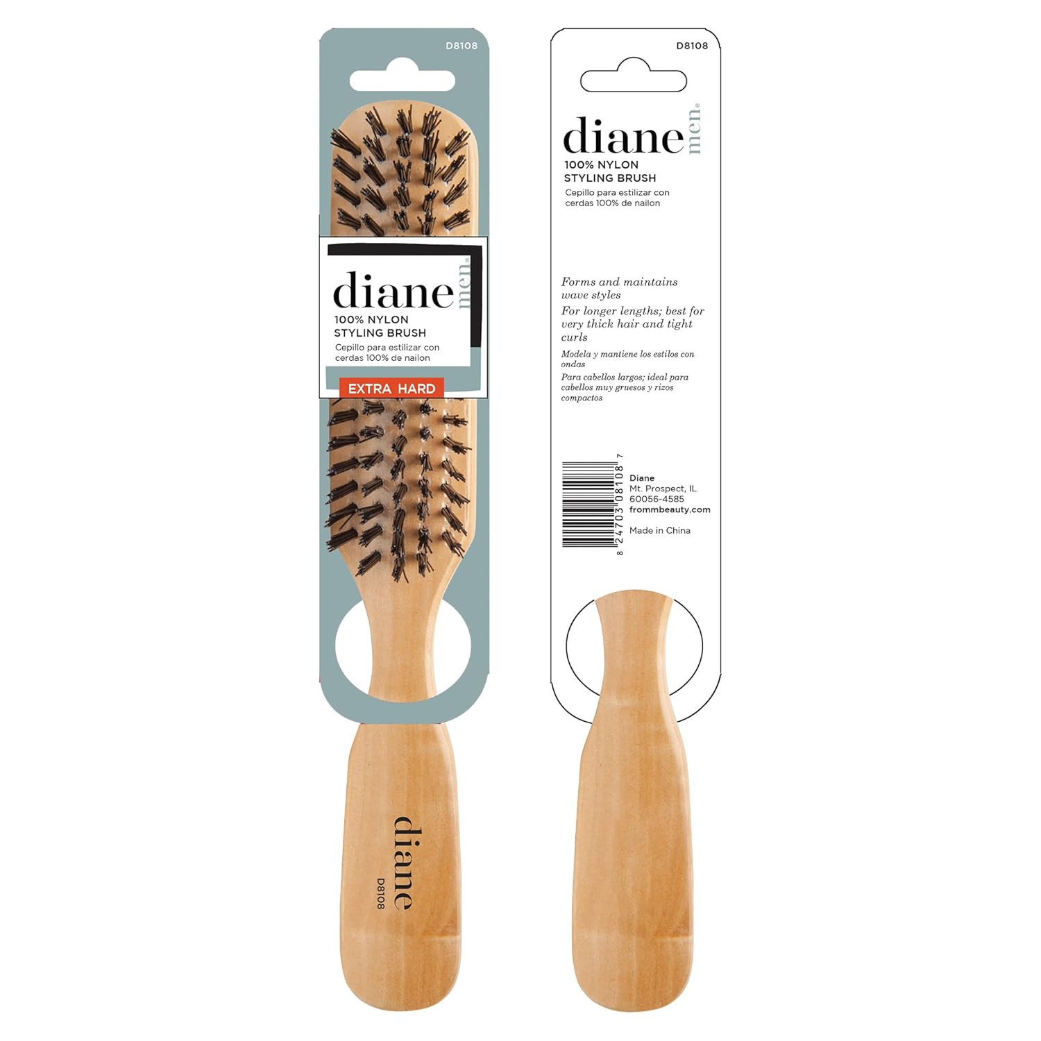 Diane Extra Firm Nylon Bristles Styling Brush, 1 Count (Pack of 1) | Amazon (US)