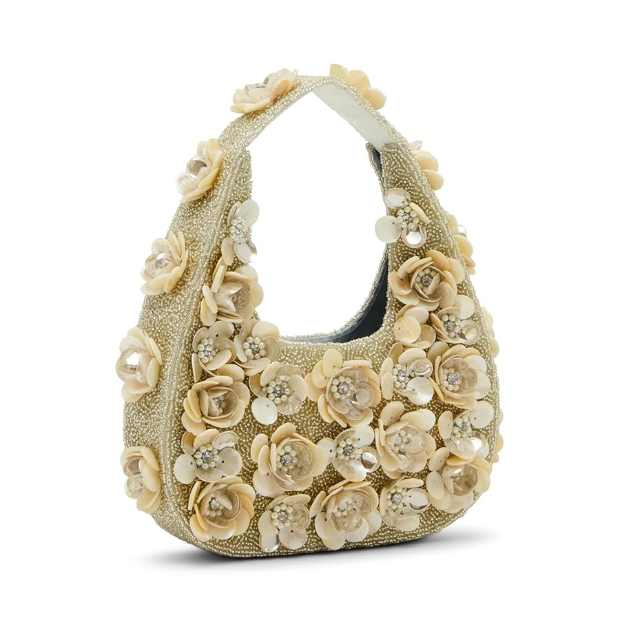 Betsey Johnson Beaded Small Hobo, Ivory | Amazon (US)