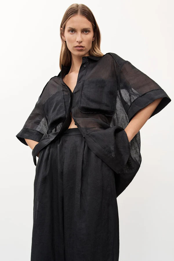 KAI BLACK RAMIE RESORT SHIRT | DISSH