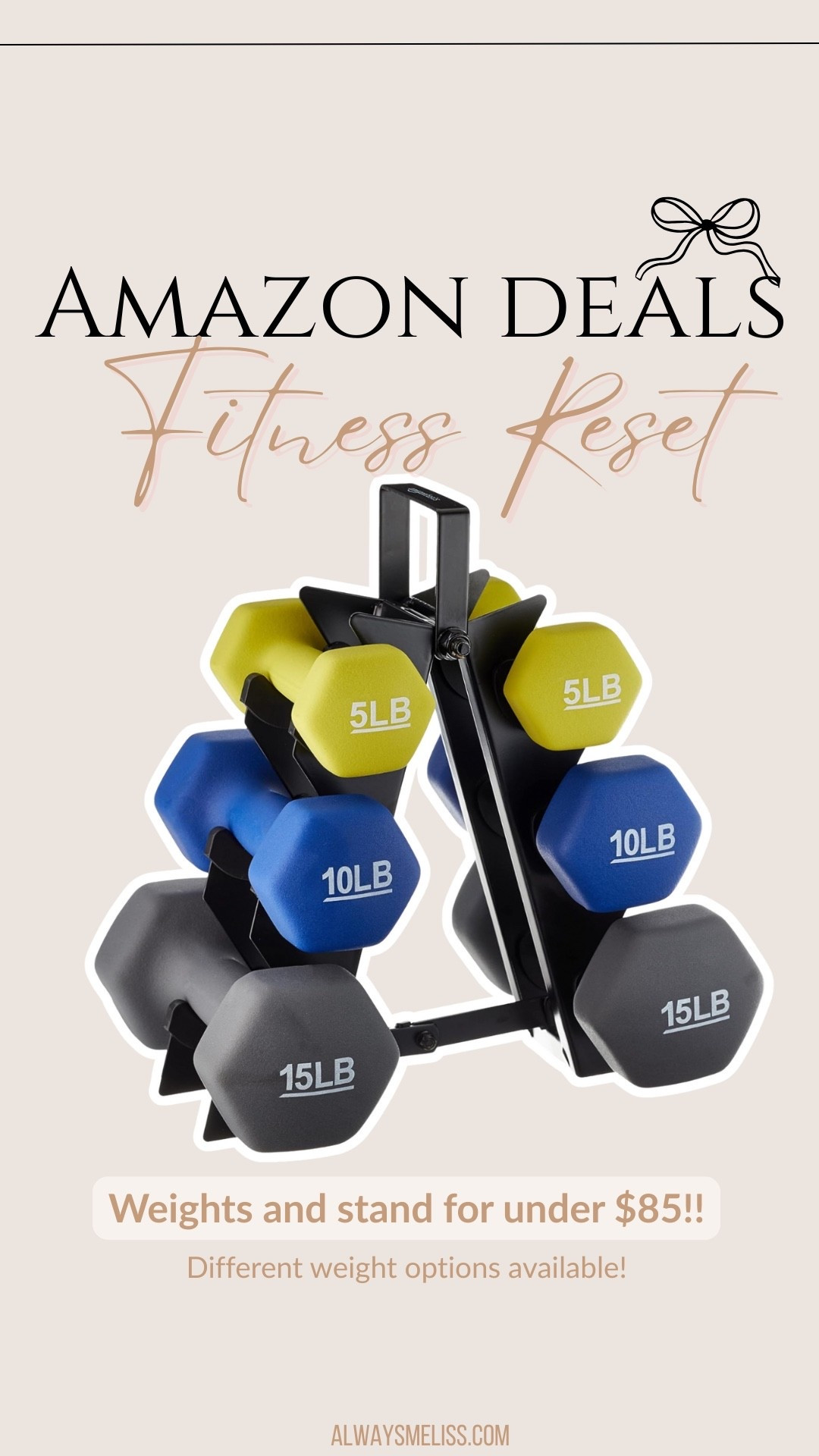These weights are so great and love that they come with a stand! Different size weights available 

Weights 
Amazon 
Fitness goals 

#LTKFindsUnder100 #LTKselfcare #LTKfitnessgoals