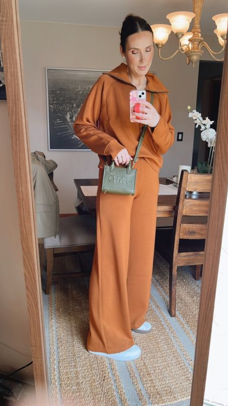 Tall girl friendly! Spanx AirEssentials Wide Leg Pant and Half Zip new gorgeous fall colors. I’m in a Med Tall pant & Lg Top - 5’10” 6/8

#falloutfit #matchingset #spanx #fallcozy #comfy #traveloutfit #minibag #initalbag #monogrambag #weekendoutfit

#LTKstyletip #LTKtravel #LTKSeasonal