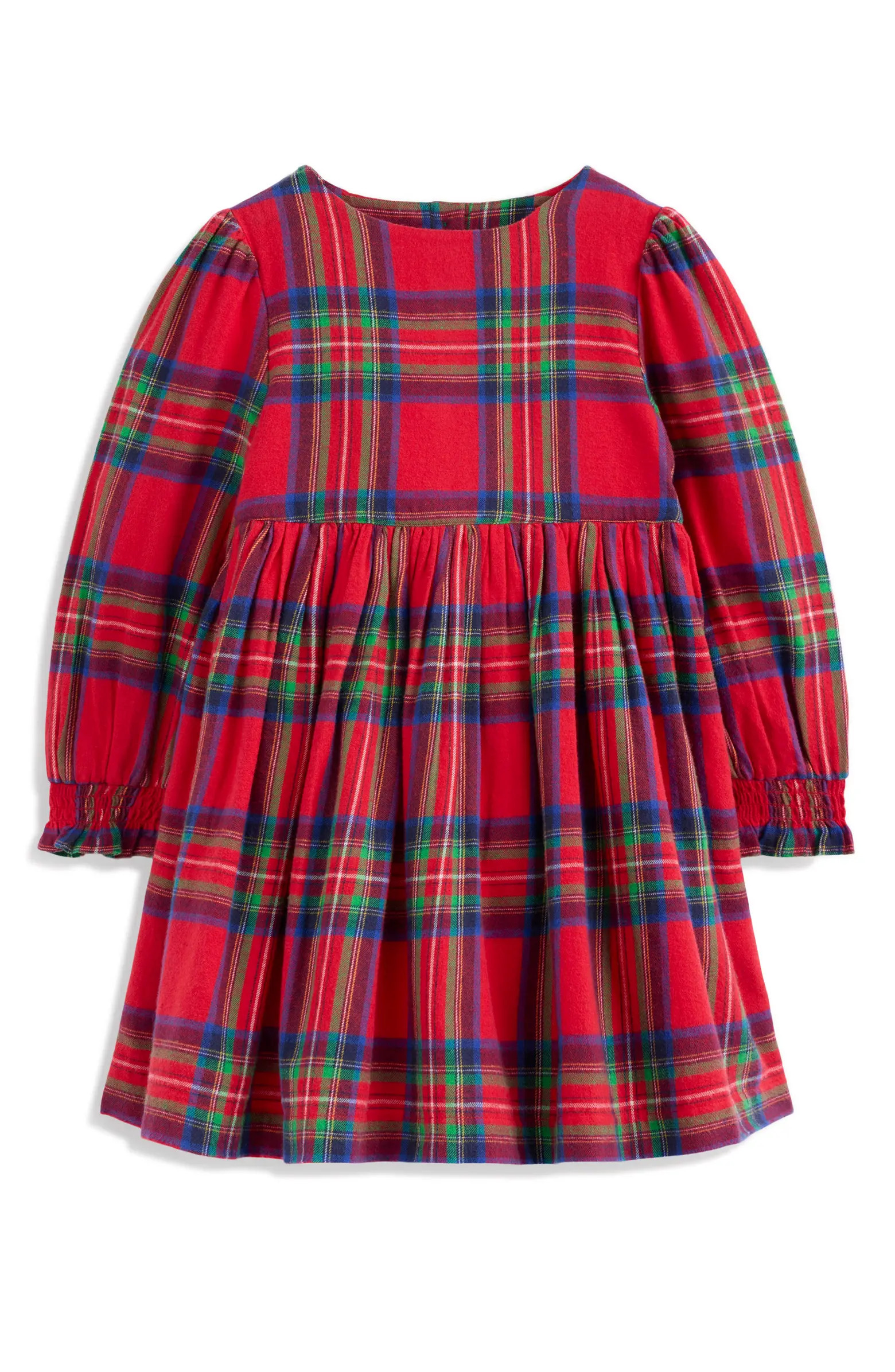 Kids' Madeline Plaid Long Sleeve Cotton Flannel Dress | Nordstrom