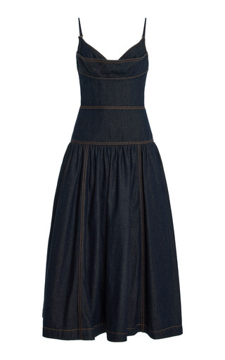 Drop Waist Denim Midi Dress | Moda Operandi (Global)
