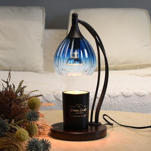 Candle Warmer Lamp with Timer Dimmer - Electric Candle Warmer Light Wax Warmer for Jar Candles - Candle Lamp Warmer Unique Gifts for Women Mom House Warming Gifts New Home Decor Sapphire Gradient | Amazon (US)