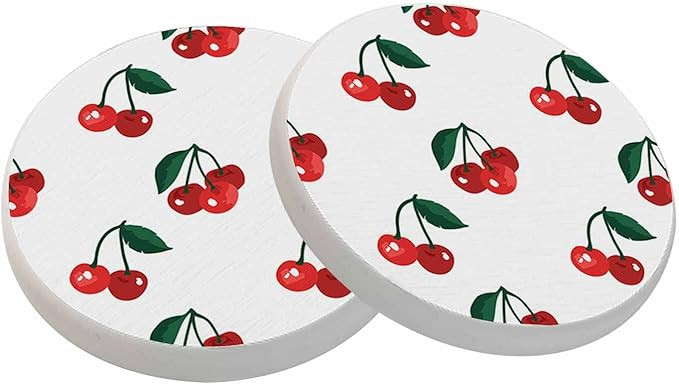 oFloral Red Cherry Coasters for Drinks Fruit Tropical Sweet Berry Cups Place Mats for Home Decor ... | Amazon (US)