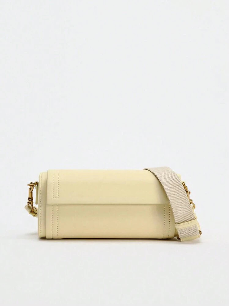 Nuevo Bolso De Hombro Para Dama De Otoño/Invierno, Bolso De Bandolera/Cruzado Tipo Barril Con Solapa De Bloque De Color Para Uso Diario | SHEIN