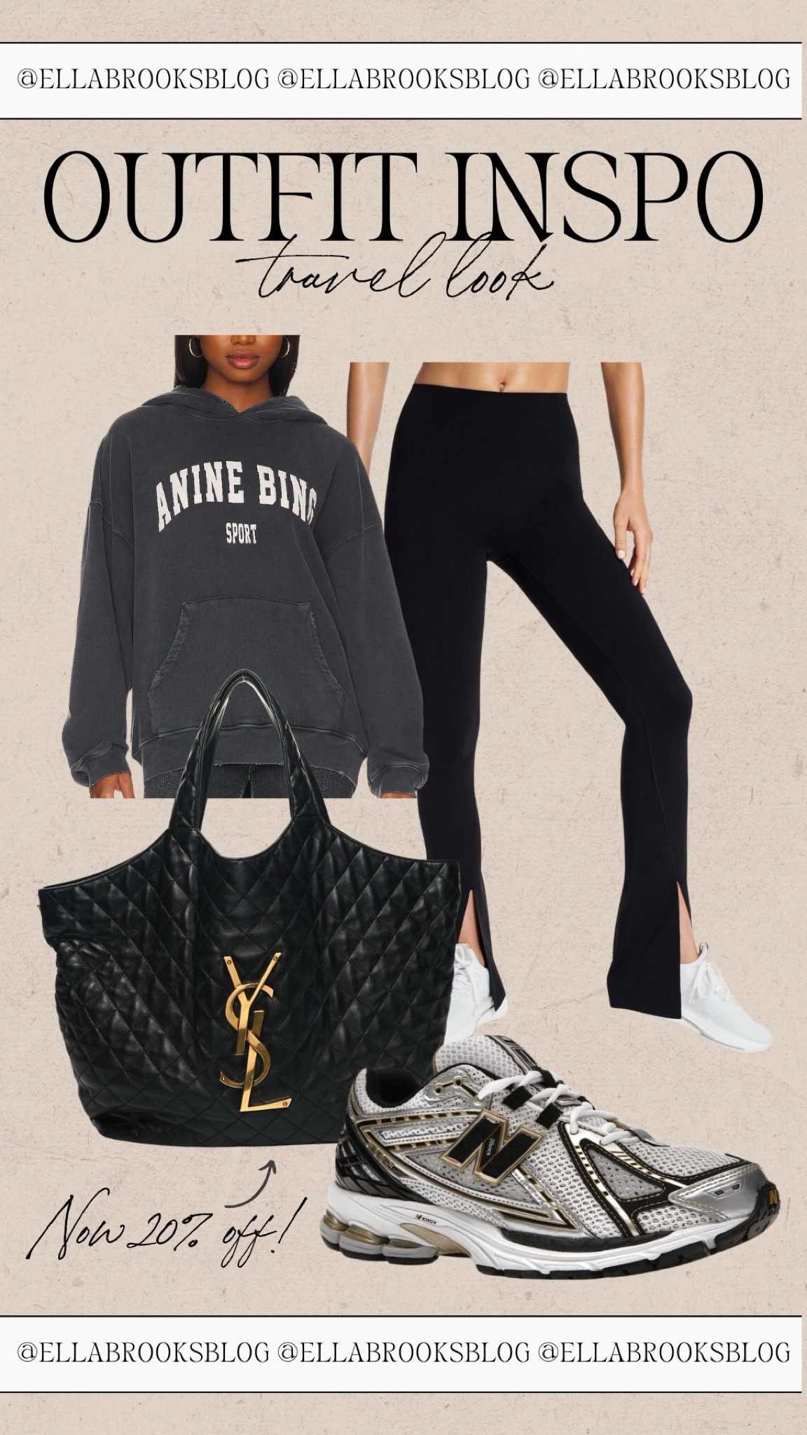 Outfit Inspo: Travel Look
travel outfit, spring travel look, sprint athleiaure, flare leggings, spanx leggings, trendy sweatshirt, anine bing, ysl designer bag, designer sale find, new balance sneakers 

#LTKsalealert #LTKtravel #LTKstyletip