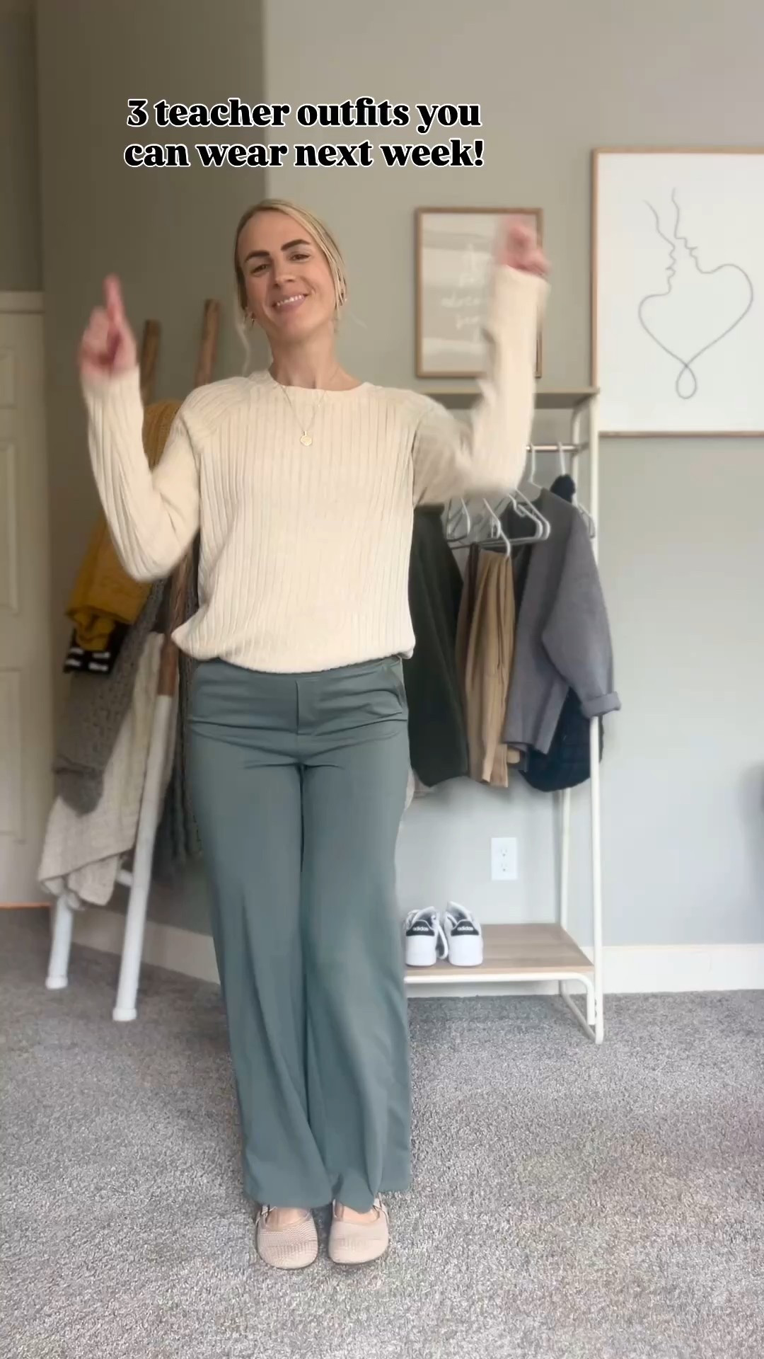 Teacher outfit inspo! 

Wide leg yoga pants that look like trousers and come in length options. Pair with any tee or sweater and a denim jacket. 

Blouse and white denim. Make it extra chic with a black coatigan! 

Trousers and a striped tee. Add a denim jacket or coatigan to finish the look  

#LTKWorkwear