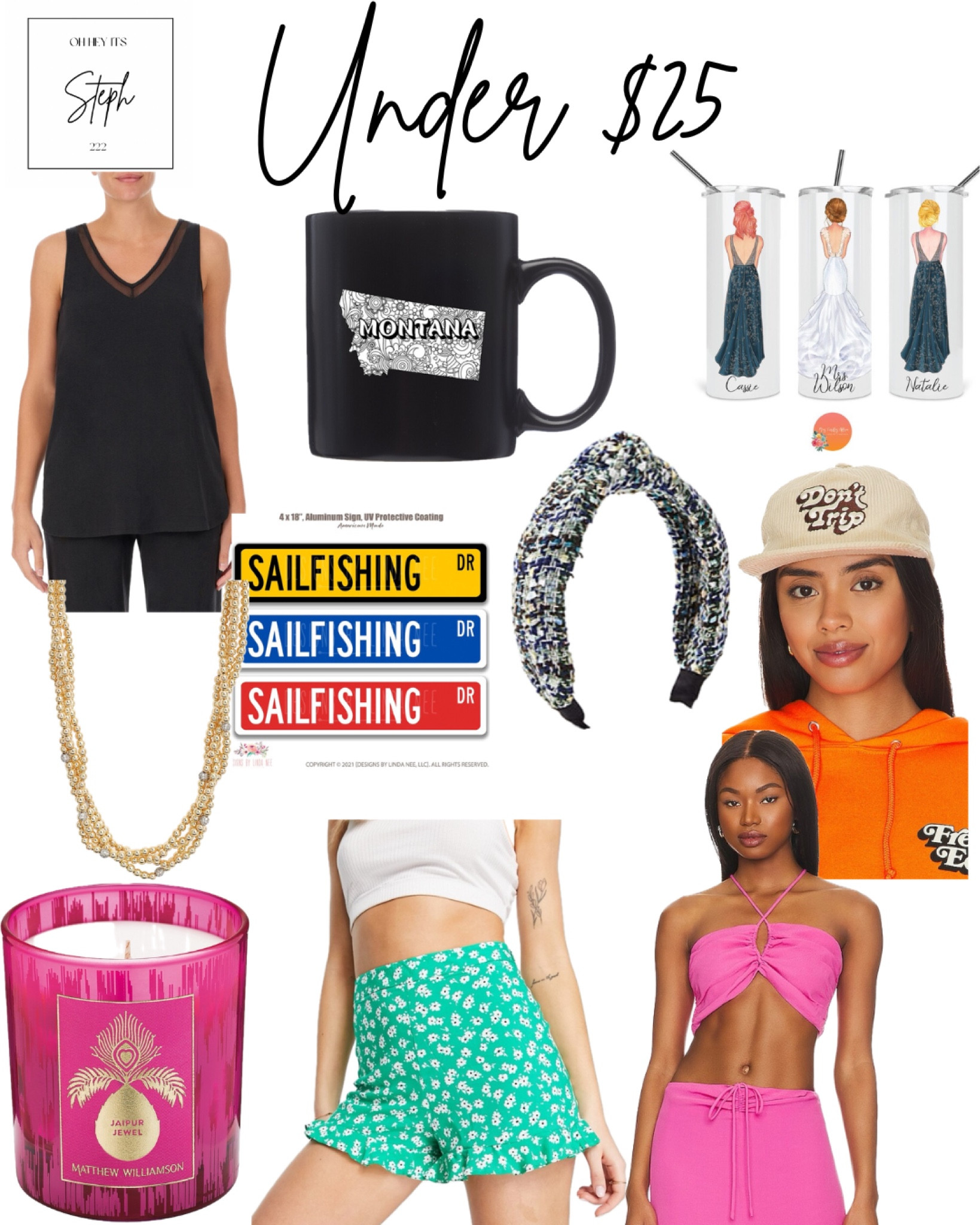 Under $25

Etsy, Bride Tumbler | Bridesmaid Gift, Montana Mug, Nordstrom, tank, revolve, baseball cap, Tweed Knot Headband, Ann Taylor, Sailfishing Sign, Braided Ball Chain Collar Necklace, pink crop top, 

#LTKsalealert #LTKSeasonal #LTKhome