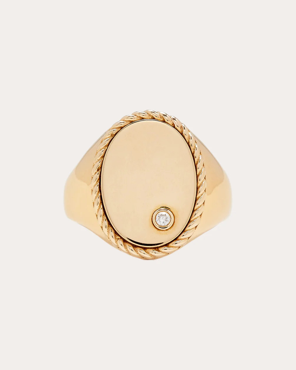 Yvonne Léon Women's Gold Oval Signet Ring 9K Gold | Olivela
