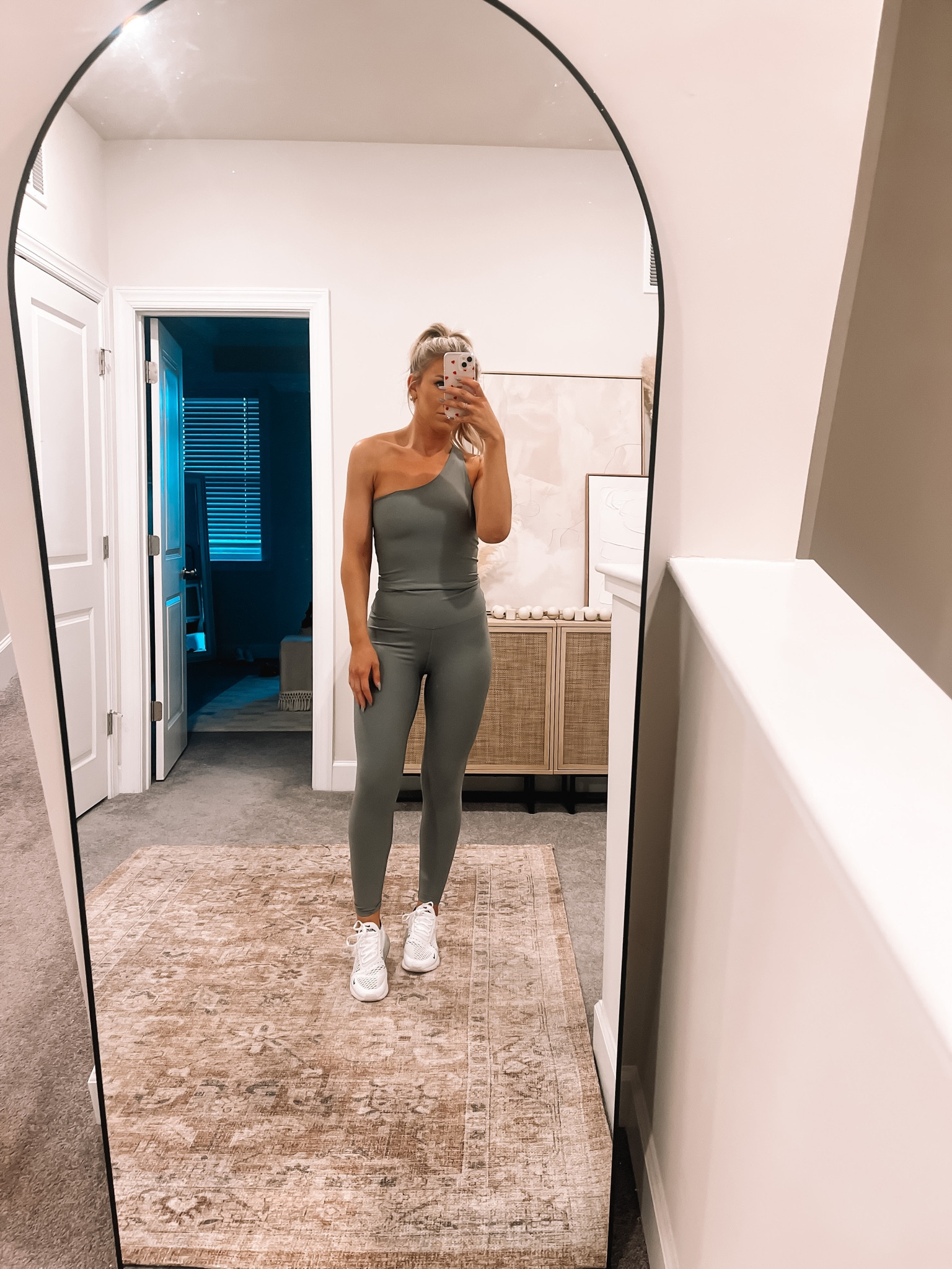 Monochromatic gym look! Wearing a medium in both. Wore with a hoodie over for the gym. Top is not super supportive would be great for low impact days.

#LTKfitness #LTKstyletip #LTKsalealert