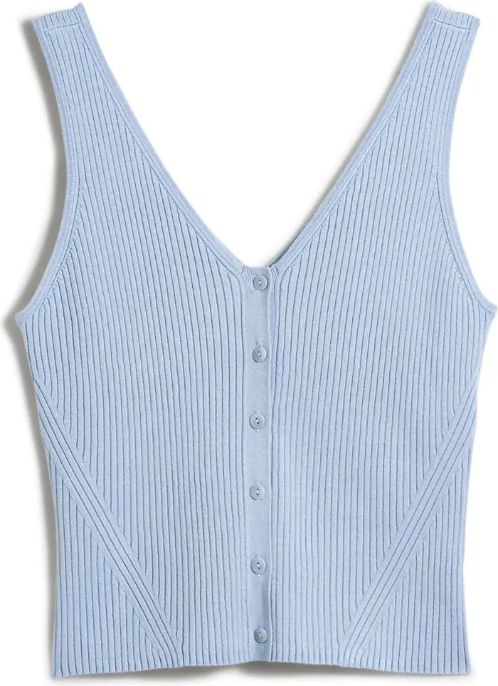 Madewell The Signature Knit Button Front Sweater Tank | Blue Tank | Blue Top | Nordstrom