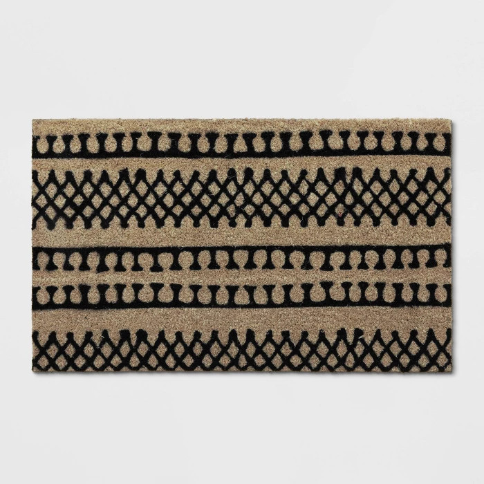 1'6"X2'6"/18"X30" Stripe Tufted Doormat Black - Project 62™ | Target