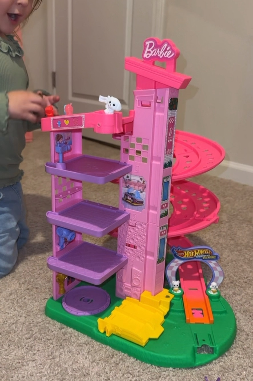 Hot wheels and Barbie racetrack! A collab we didn’t know we needed 😍💗 🚘 #hotwheels #barbie #targetfind #target #momcreator 

#LTKKids #LTKFamily #LTKGiftGuide